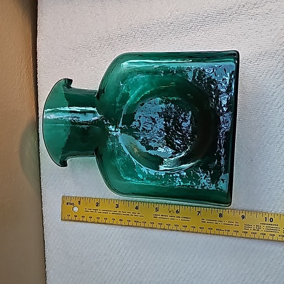 Blenko, 2000 Vintage Water bottle or called Two spouts Vase Seabreeze - Picture 6 of 9